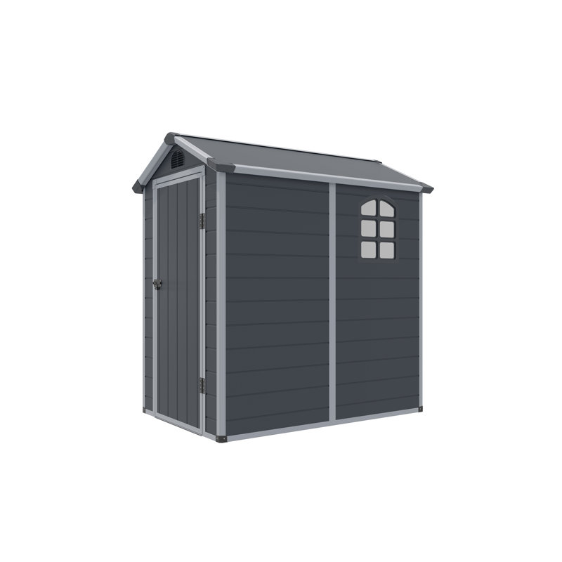 Rowlinson Airevale Plastic Apex Shed 4x6, Dark Grey