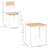 White 3-Piece Square Dining Set Wooden Table & 2 Metal Frame Stools