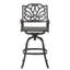 Tabouret de bar pivotant en fonte d'aluminium durable avec hauteur réglable et sièges confortables, parfait pour une utilisation intérieure et extérieure.