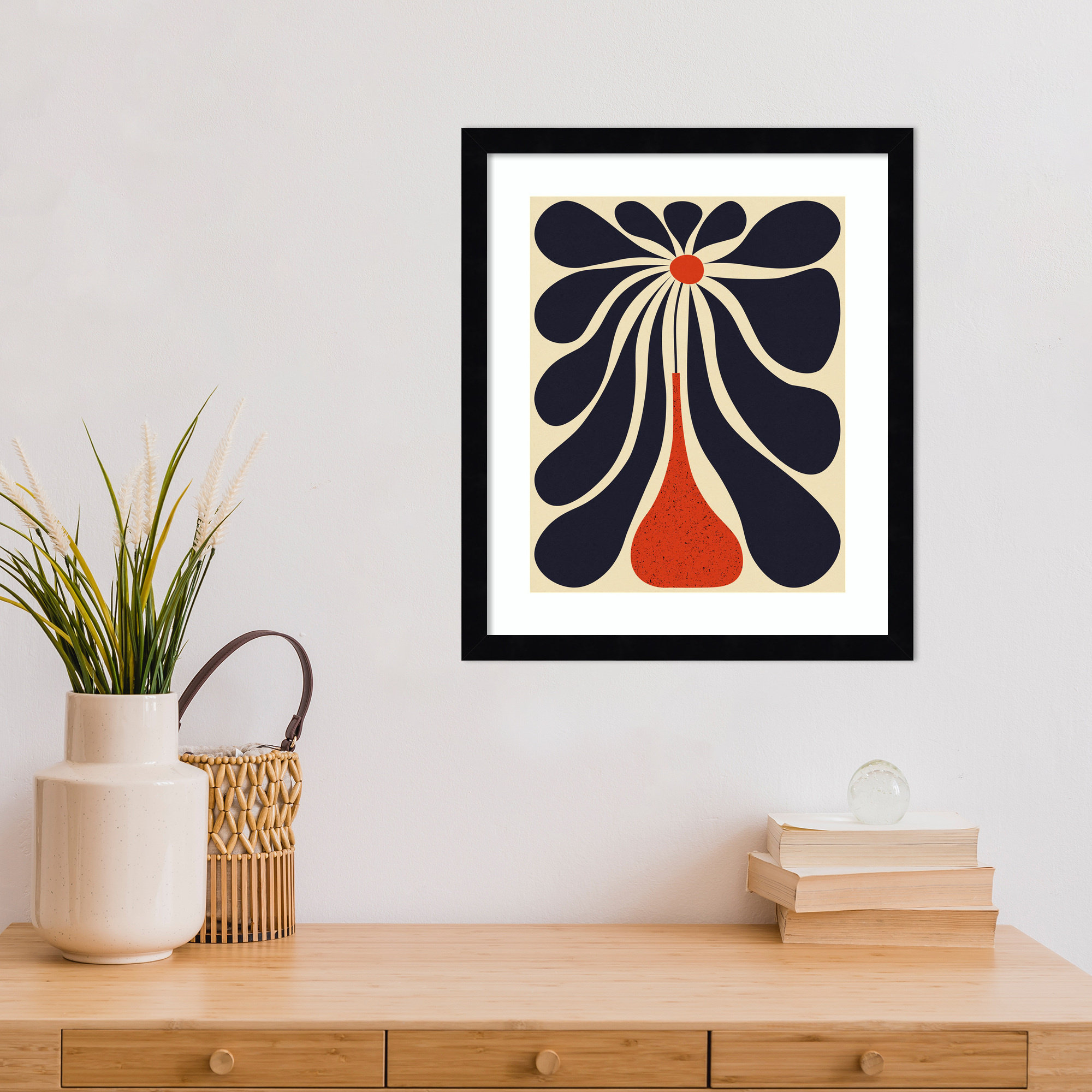 Lazy Flower by Alisa Galitsyna Wood Framed Wall Art Print, 17" H x 15" W, Black Framed