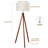 Modern Tripod Floor Lamp With 9W Bulb Linen Shade And Chain Switch For Living Room Bedroom Home Deco