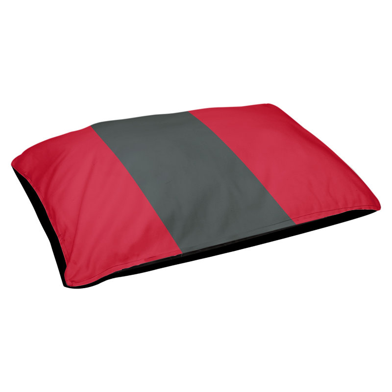 Coussin rectangulaire designer Washington, Moyen (L 30 po x l 40 po), Rouge / gris acier