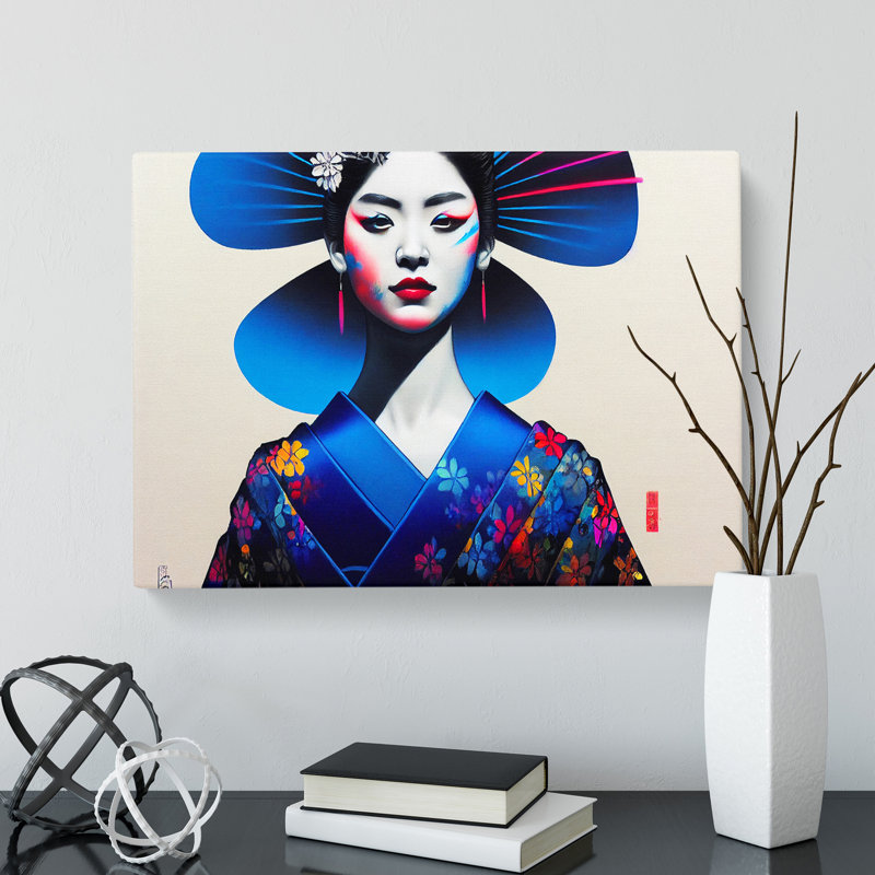 Colourful Geisha Vol.2 - Wrapped Canvas, 35cm H x 50cm W x 3cm D