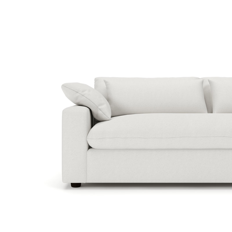 Remy 90'' Upholstered Sofa, Macarena Beige Basketweave