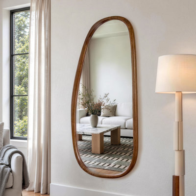 Solid Wood Frame Wall and Leaning Mirror