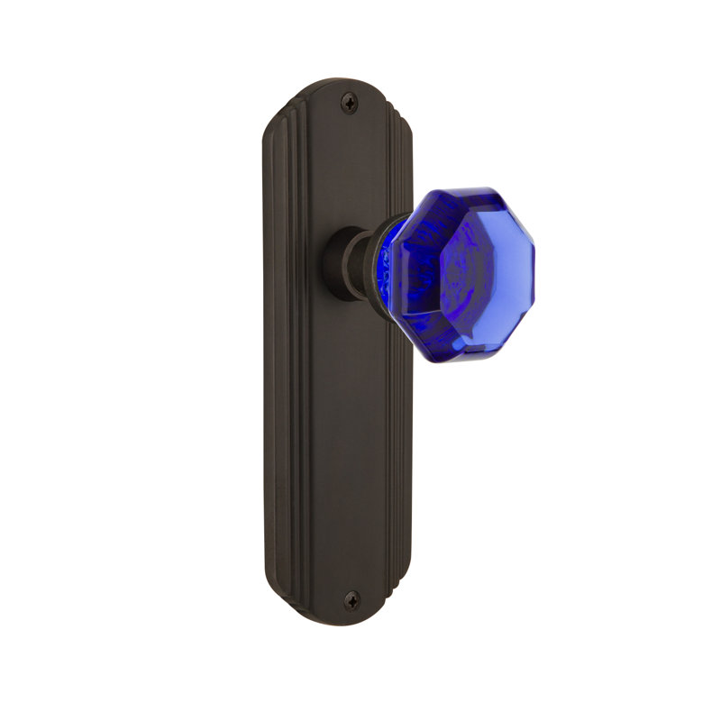 Plaque décorative avec bouton de porte Waldorf Cobalt, 2 3/8 po, Bronze frotté à l'huile