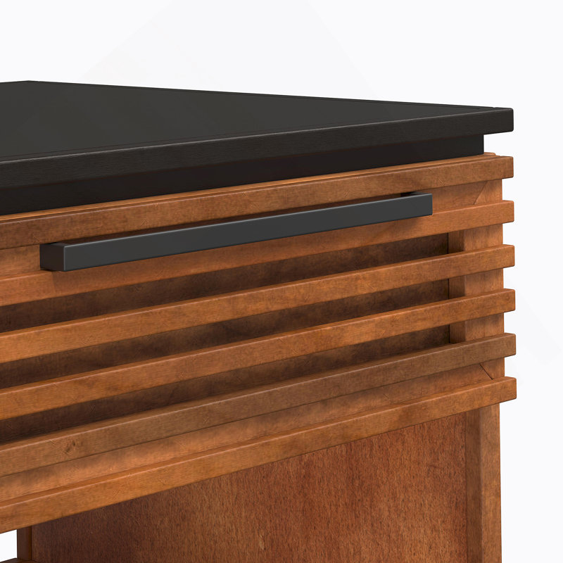 Table d'appoint 24 po, entièrement assemblée, noire avec finition bourbon