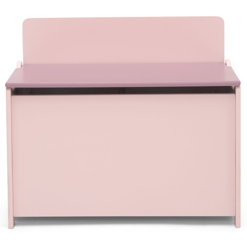 Blush Two-Tone Wooden Toy Box with Divider