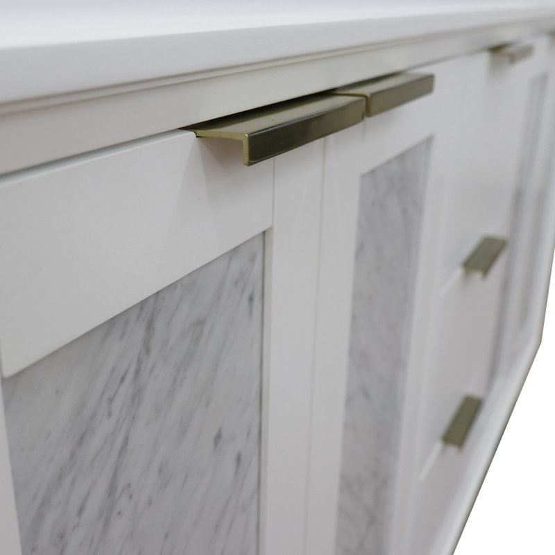Ensemble de meuble-lavabo double 61 "avec miroir Schreck, Noir, Blanc
