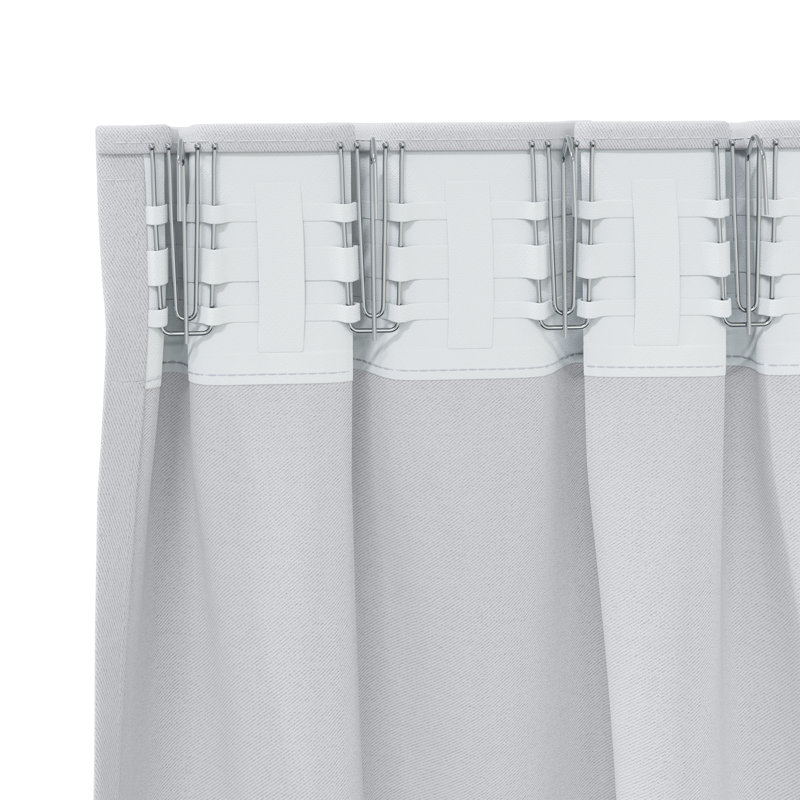Curtains With Curtains 2 Pcs Polyester, Pale Grey, 140cm Width x 245cm Drop