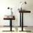 Nut-brown + Black Rectangular Hight adjustable Solid Wood + Steel with 2 drawers desk-107971797