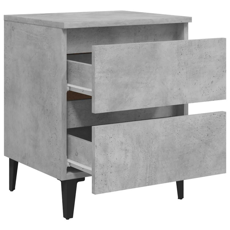 40 cm W Bedside Table, Concrete Grey, 1