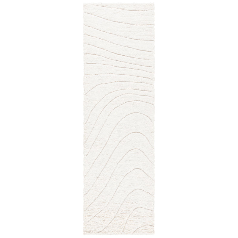 Tapis ivoire en laine / coton tissé à la main Onawa, Tapis de couloir 2 pi 3 po x 8 pi