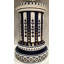 Ensemble de 3 vases de plancher en porcelaine bleue / dorée