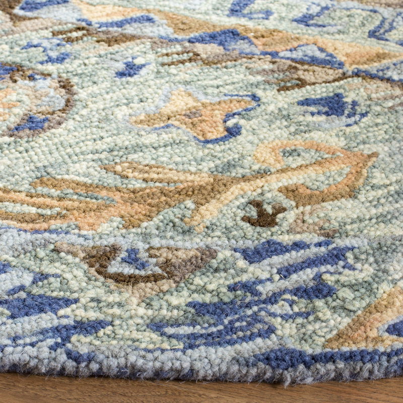 Tapis en laine touffeté à la main Deyoung, Rond 7 pi