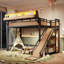 Lit mezzanine coulissant et armoire AdventureNest avec garde-robe USB et DEL-130024876-130024880