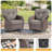 Fiorillo 5-Piece Outdoor Wicker Patio Conversation Set With 5" Thick Cushions And 2 Swivel Chairs-1041506084