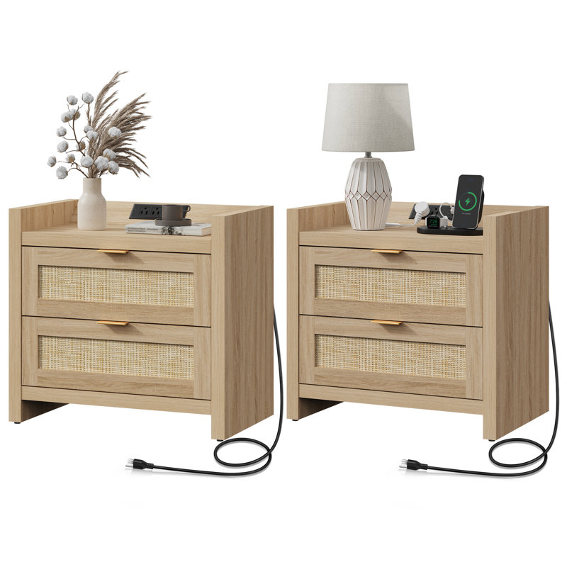 Table de chevet Aneke, Marron clair