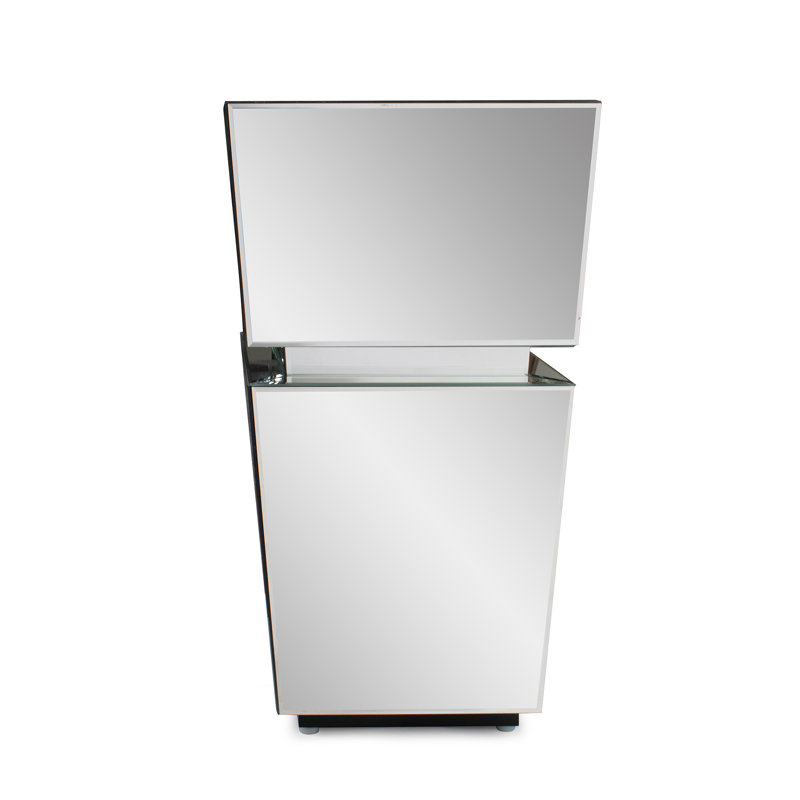 Mini-piédestal transparent avec miroir, Courte