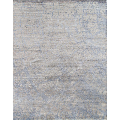 Modern Hand Knotted Area Rug in Gray/Taupe