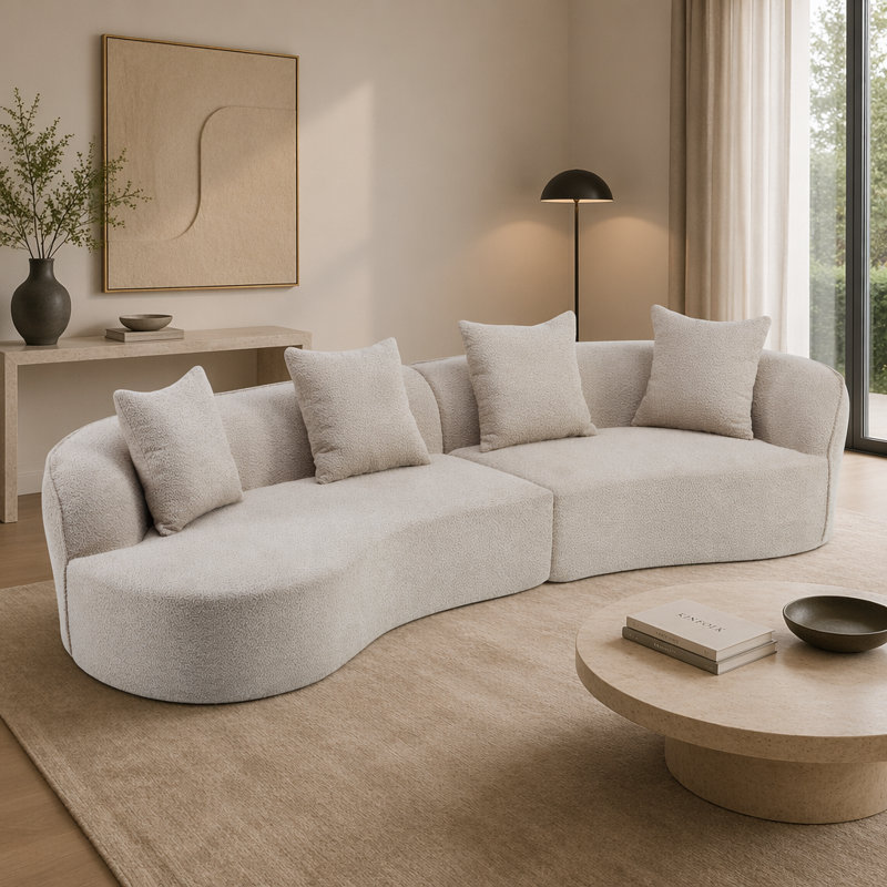 Canapé modulaire courbé de 126 po, Boucle d'amande