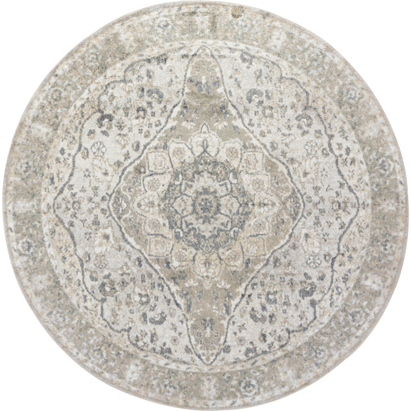 Machine Washable Traditional Boho Camel Area Rug, Round 201cm