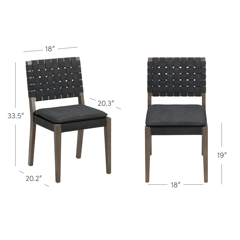 Cohen Natural Brown Faux Leather Upholstered Side Chair Set
