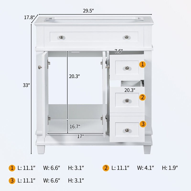 Meuble-lavabo de salle de bain sans lavabo