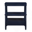 Table de chevet de rangement bleu marine avec pieds fuselés et poignées noires style cannelures de minuit-550268663