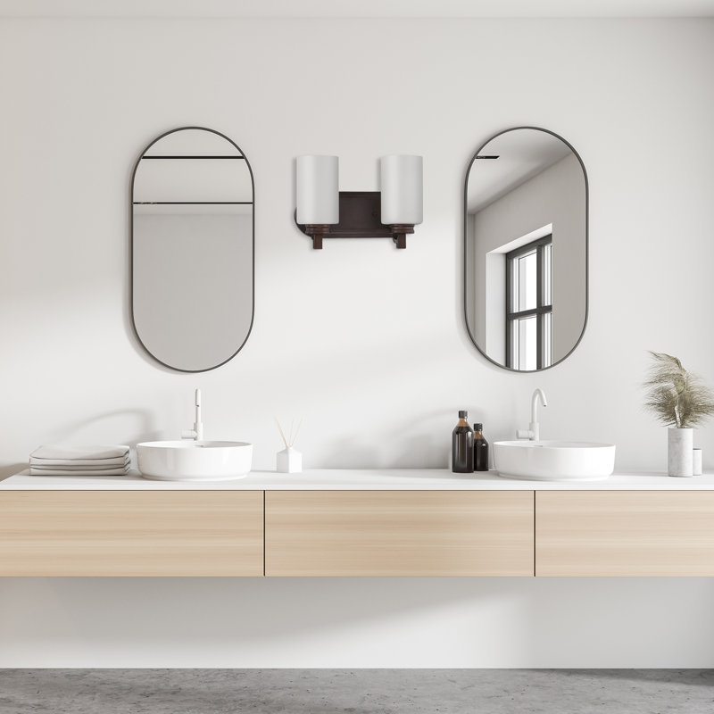 Éclairage de salle de bain à intensité variable 2 lumières Habibatou, Bronze