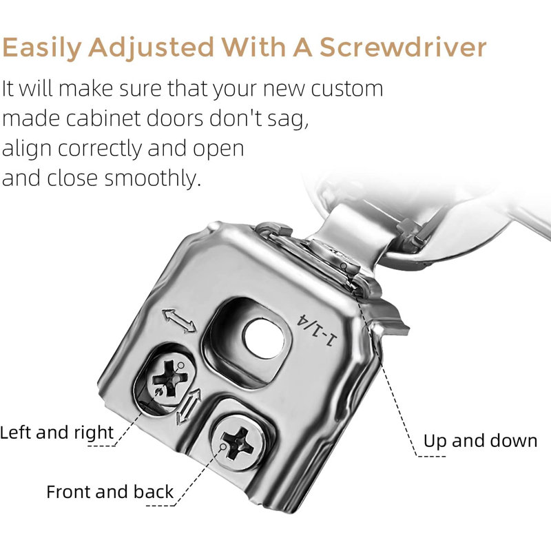 Silver and Black Soft Close Overlay Cabinet Hinges Set