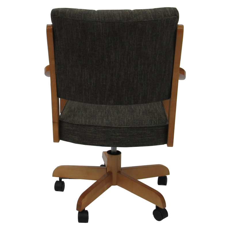 Evteka Dining Caster Chair with Arms, Sanora Brown, Honey