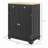 Sideboard With Solid Wood Countertop, Modern Kitchen Storage Cabinet, Coffee Bar Cabinet With 2 Drawers, Doors And Adjustable Shelf-982729513