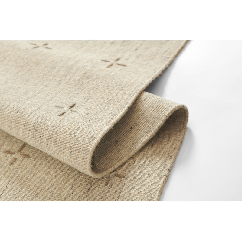 Momeni Oliver Geometric Wool and Polyester Hand Loomed Natural Area Rug, Rectangle 8' x 10'