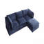 Canapé modulaire moderne, ensemble de canapé d'angle en tissu de lin avec repose-pieds convertible pour salon, appartement, bureau, bleu, 3 couleurs-774432864