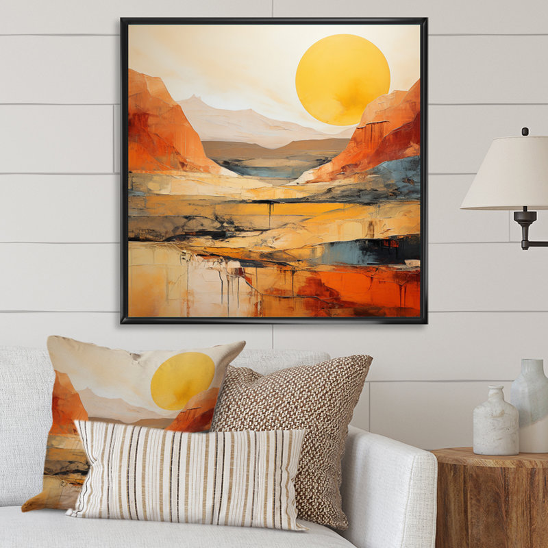 «Bold Landscape Canyon Desert VII», art sur toile Canyon, Noir, H 16 po x l 16 po, Reproduction avec cadre flottant
