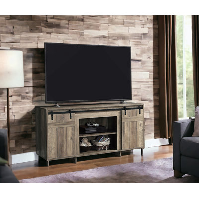 Support stable pour meuble télé à finition délavée, conception multifonctionnelle