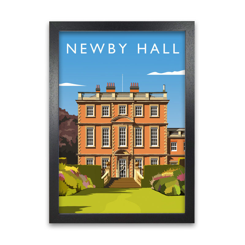 Newby Hall by Richard O'Neill - Single Picture Frame Print, Black, 29.7cm H x 21cm W x 3cm D 