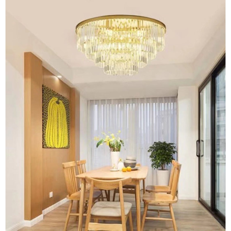 Crystal Dimmable LED Globe Chandelier, 15.7" H x 23.6" W x 23.6" D
