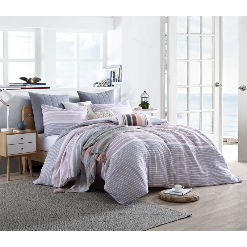 Ensemble de housse de couette 100% coton Swift Home, Housse de couette pour très grand lit et 2 très, Mauve