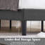 Structure de lit simple Kempst, cadre de lit plateforme simple rembourré avec tête de lit capitonnée réglable en hauteur, sommier robuste avec lattes en bois, aucun sommier requis, rangement sous le lit-63251632-62437376