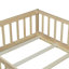 Lit de plancher avec clôture et porte, lit de plancher en bois d'hévéa avec garde-corps de sécurité