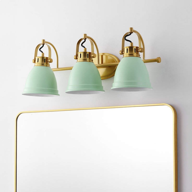 Éclairage pour meuble-lavabo Lejuan, Vert menthe, Laiton doré, 3