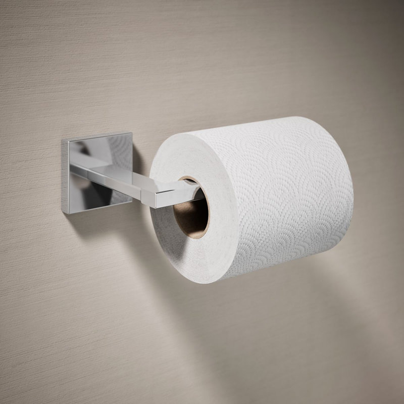 Porte-papier hygiénique carré, Chrome poli