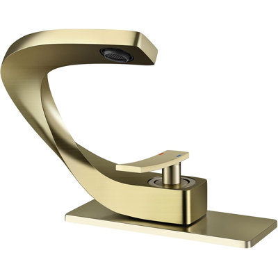 Robinet de salle de bain Waterfall, robinet d'évier en laiton massif à poignée simple avec bec verseur pour installation à 1 ou 3 trous