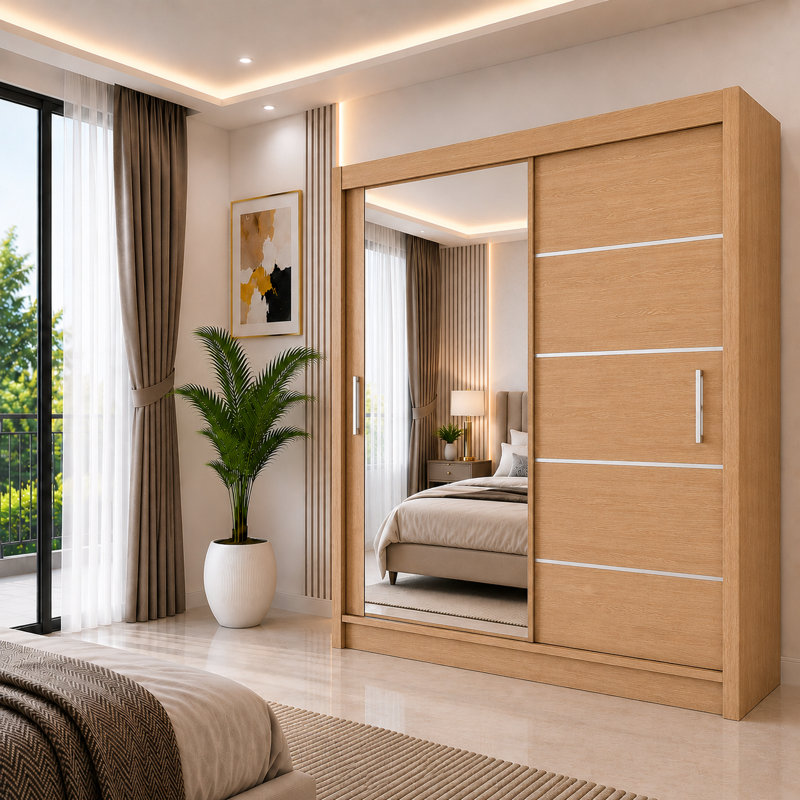 Engineered Wood Wardrobe, 203cm, Brown