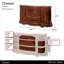 Commode traditionnelle Cortina en bois - Noyer au miel