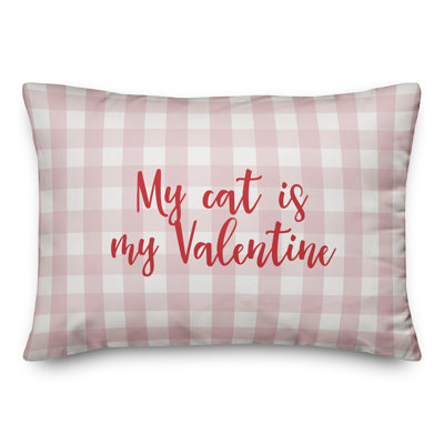 My Cat Is My Valentine Throw Pillow