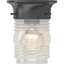 1-Light 5"W Indoor or Outdoor Black Round Flush Mount with Clear Ribbed Cylinder Jelly Jar Shade-24081415