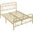 Aylena Vintage Metal Bed Frame with Diamond Pattern Headboard-495075732-503304933